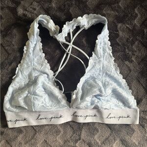 PINK Victoria's Secret Lace Bralette - Light Blue